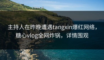 主持人在昨晚遭遇tangxin爆红网络，糖心vlog全网炸锅，详情围观