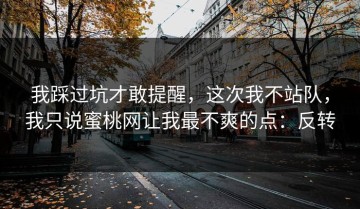 我踩过坑才敢提醒，这次我不站队，我只说蜜桃网让我最不爽的点：反转
