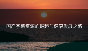 国产字幕资源的崛起与健康发展之路