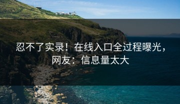 忍不了实录！在线入口全过程曝光，网友：信息量太大