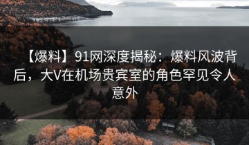 【爆料】91网深度揭秘：爆料风波背后，大V在机场贵宾室的角色罕见令人意外