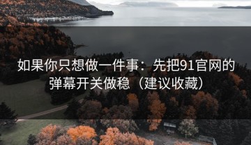 如果你只想做一件事：先把91官网的弹幕开关做稳（建议收藏）