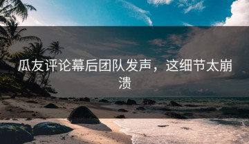 瓜友评论幕后团队发声，这细节太崩溃