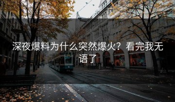 深夜爆料为什么突然爆火？看完我无语了