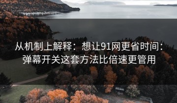 从机制上解释：想让91网更省时间：弹幕开关这套方法比倍速更管用