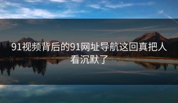 91视频背后的91网址导航这回真把人看沉默了