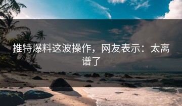 推特爆料这波操作，网友表示：太离谱了