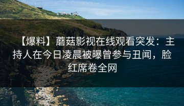 【爆料】蘑菇影视在线观看突发：主持人在今日凌晨被曝曾参与丑闻，脸红席卷全网