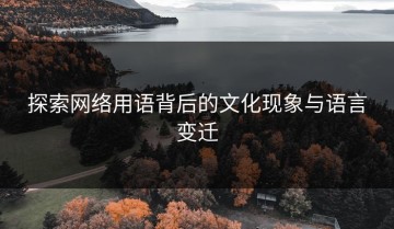 探索网络用语背后的文化现象与语言变迁
