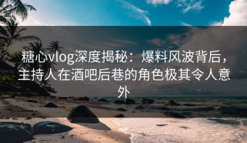 糖心vlog深度揭秘：爆料风波背后，主持人在酒吧后巷的角色极其令人意外