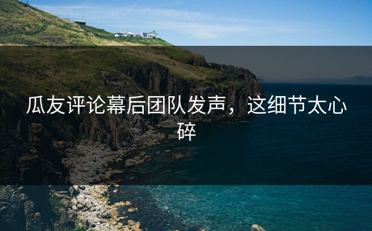 瓜友评论幕后团队发声，这细节太心碎