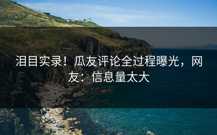 泪目实录！瓜友评论全过程曝光，网友：信息量太大