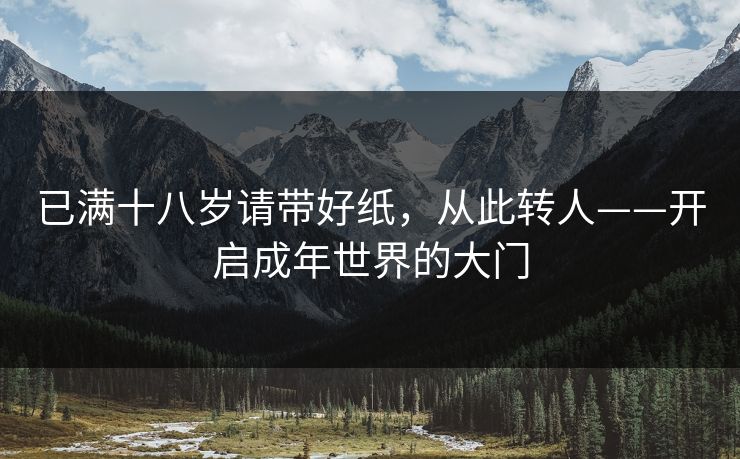 已满十八岁请带好纸，从此转人——开启成年世界的大门