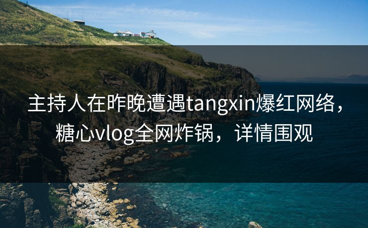 主持人在昨晚遭遇tangxin爆红网络，糖心vlog全网炸锅，详情围观