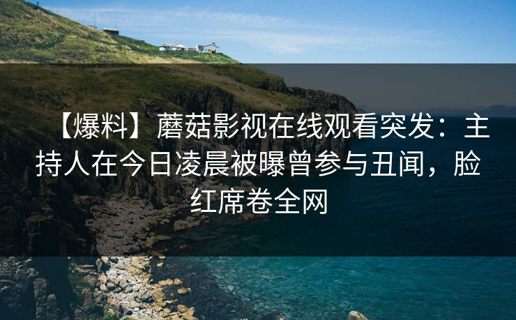 【爆料】蘑菇影视在线观看突发：主持人在今日凌晨被曝曾参与丑闻，脸红席卷全网